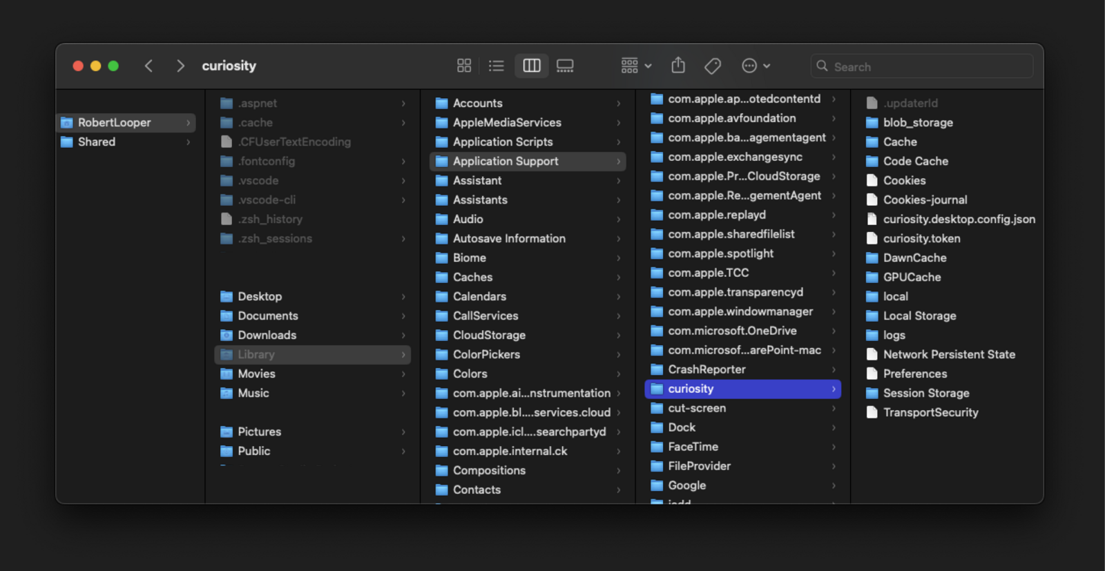 Data folder on MacOS