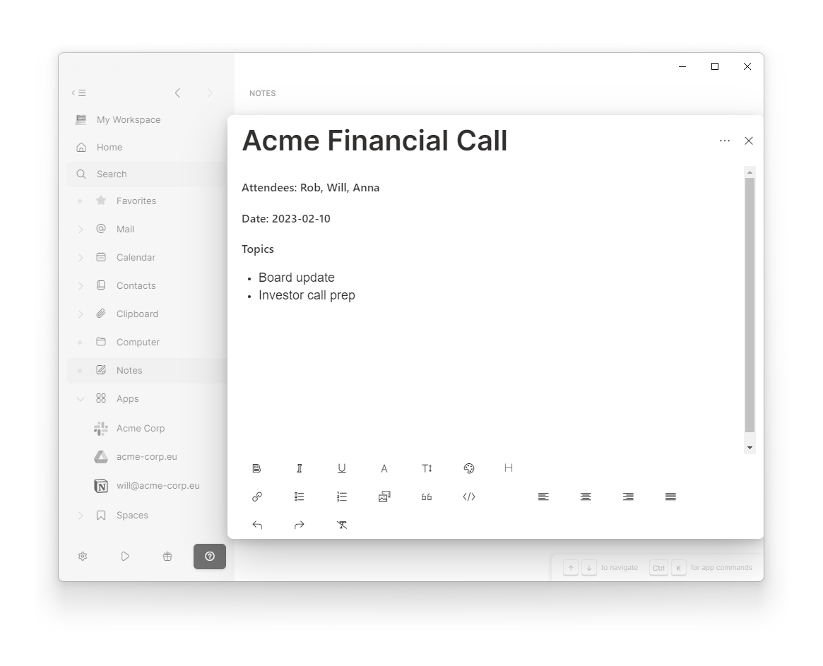 Save your Notes with Curiosity